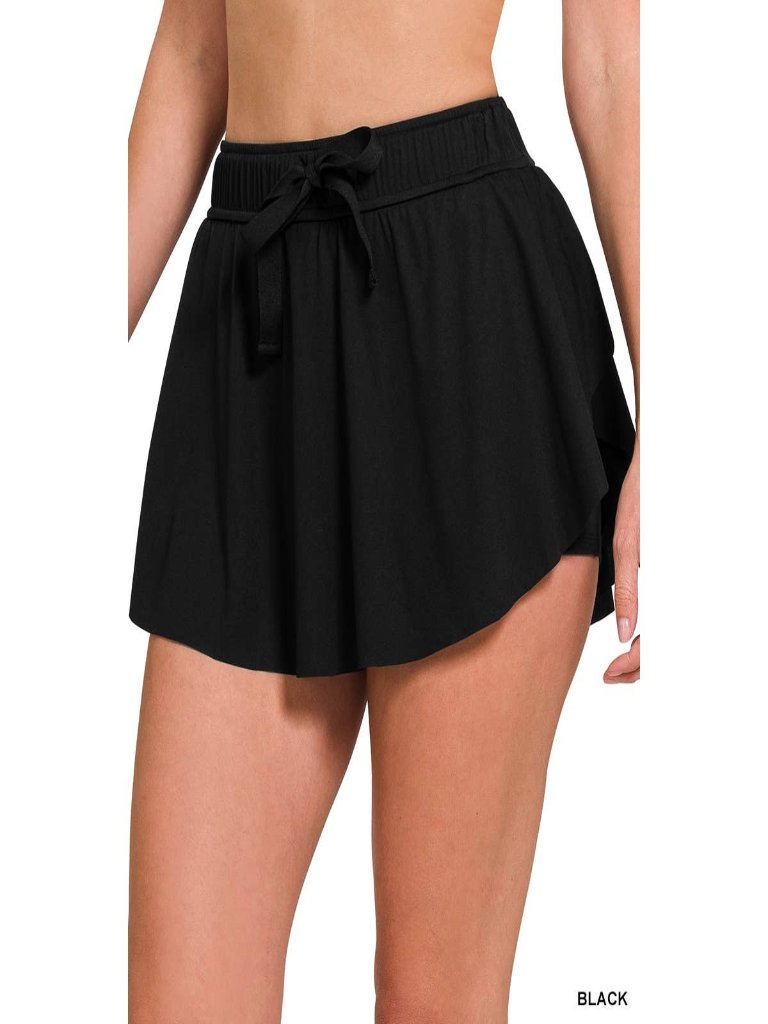 Ruffle Hem Tennis Skirt With Hidden Inner Pockets
